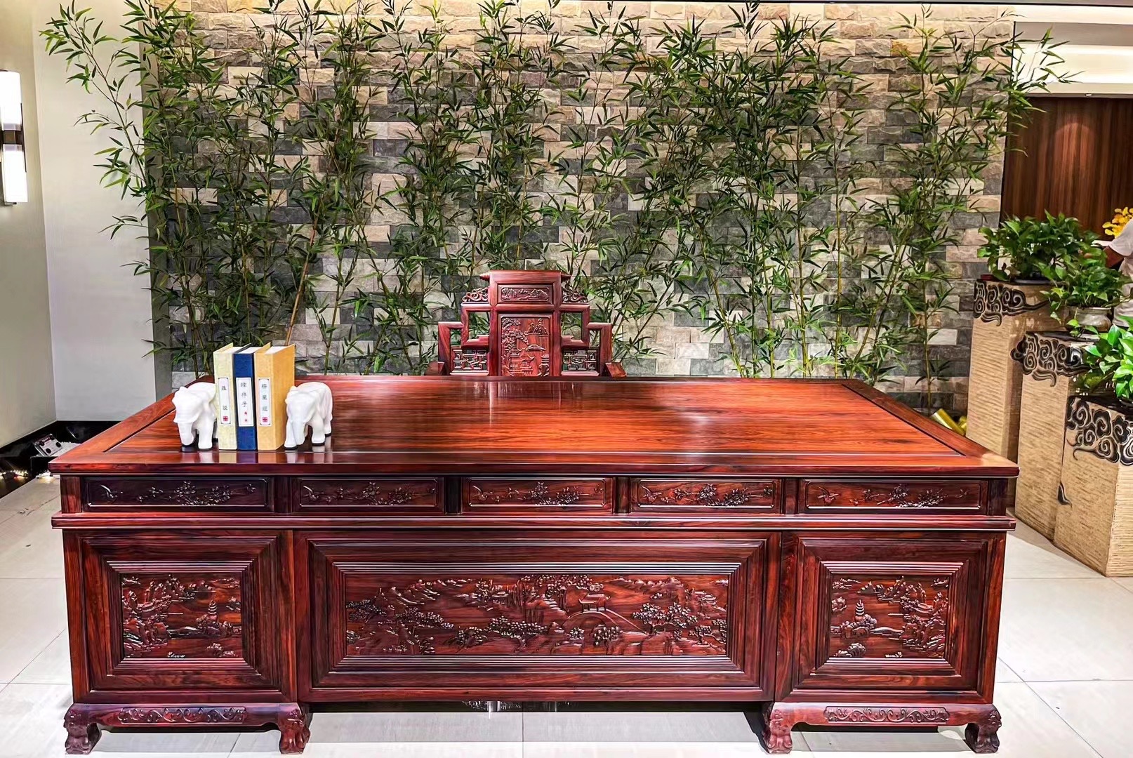 南美酸枝木新中式书法书桌椅桌老板桌书房古典办公室