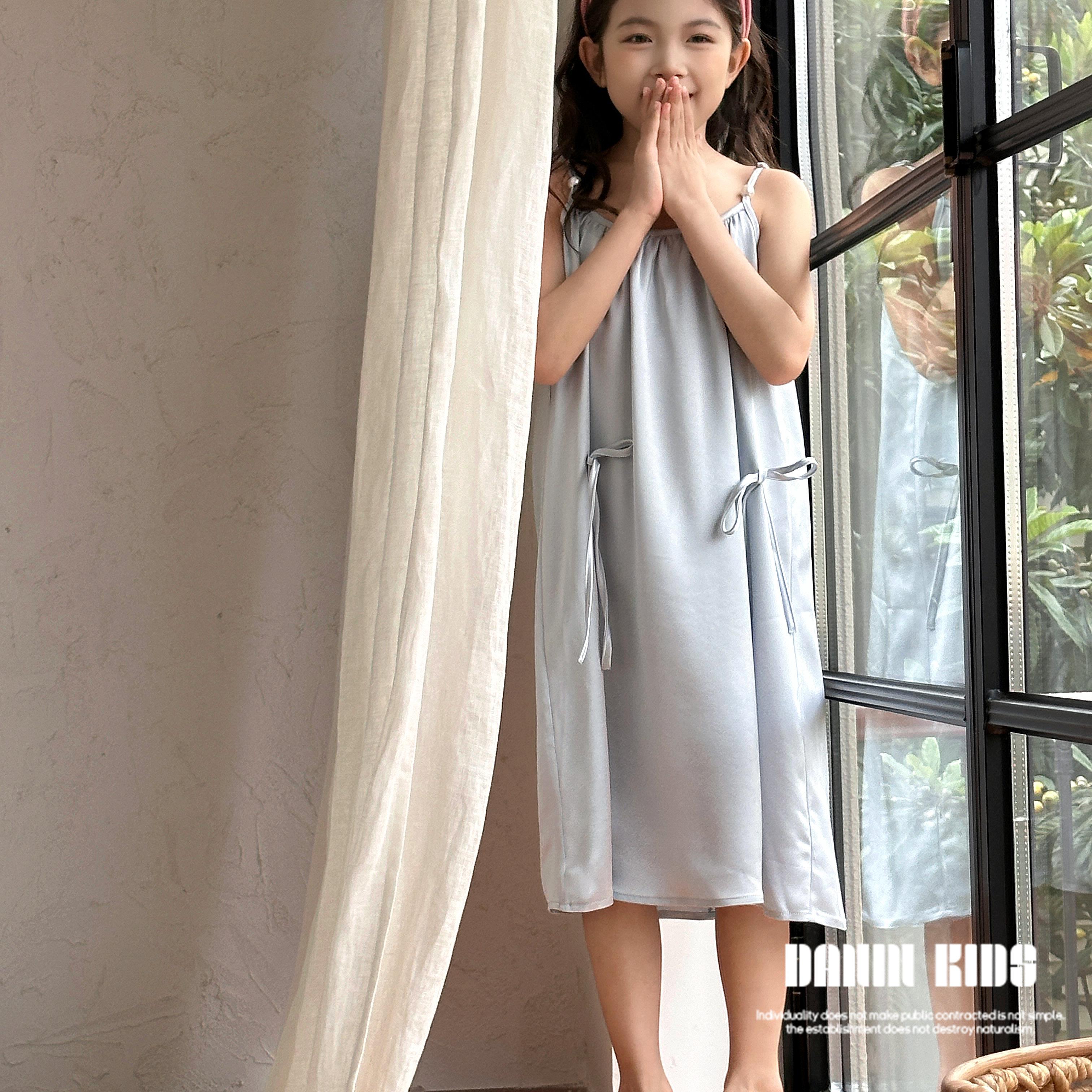 【嗒囜】女童夏季气质甜美吊带连衣裙儿童宽松无袖裙子242160