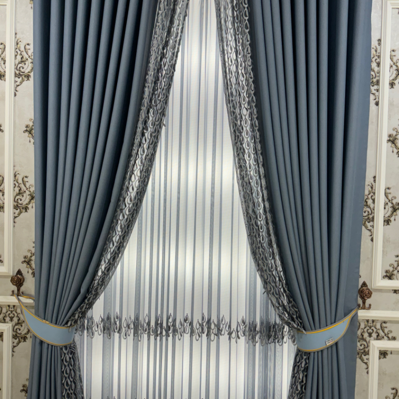 松叶绒浮雕工艺面料顺滑细腻大气时尚窗帘