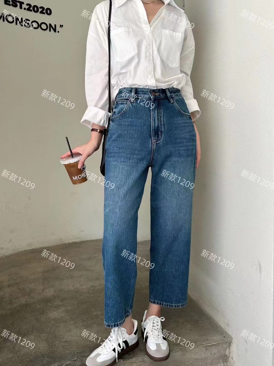 【高配版牛仔裤】 高腰复古直筒牛仔裤女宽松显瘦百搭