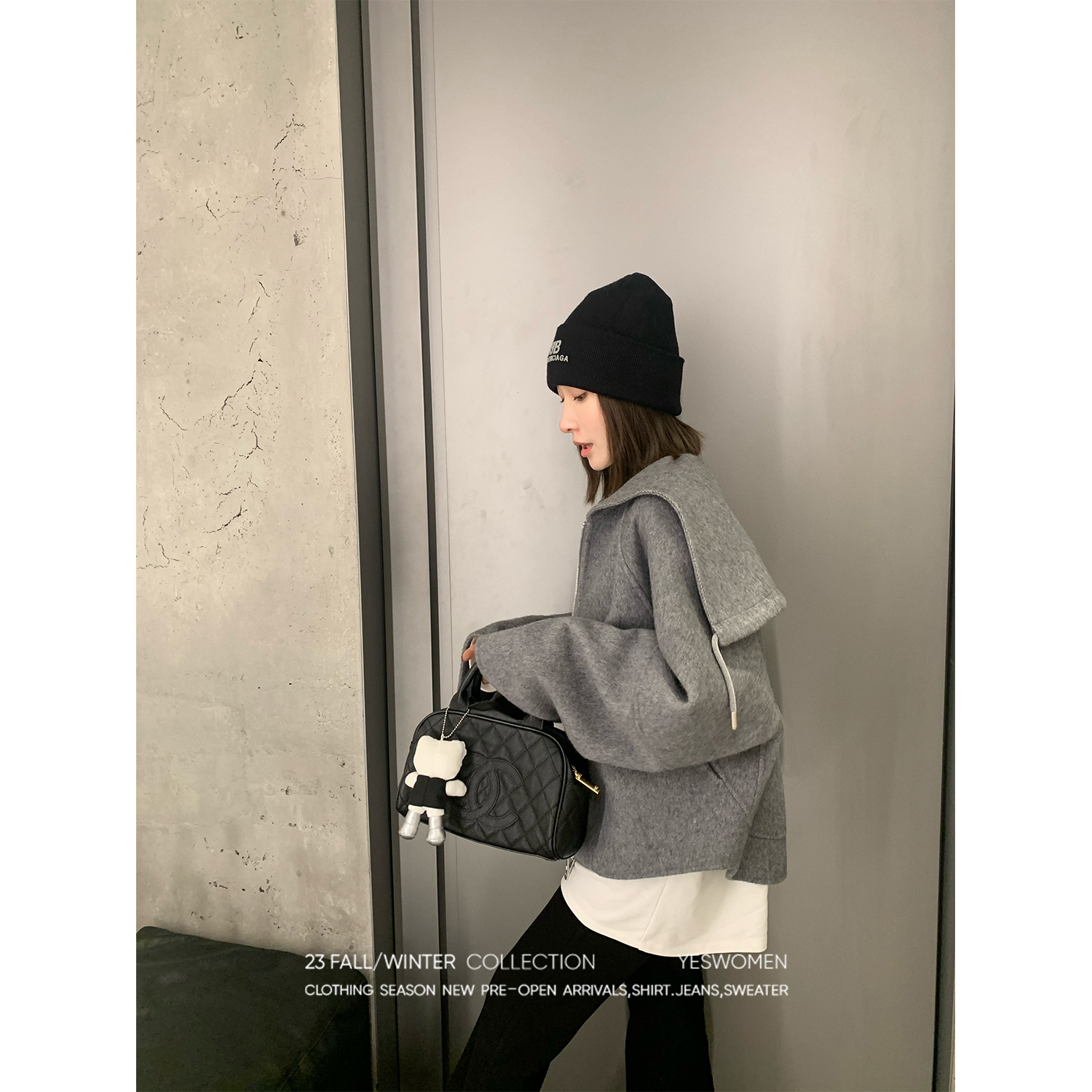 YESWOMEN【淼淼】海军领双面呢大衣·柔软舒适 短款XYF9339A3512