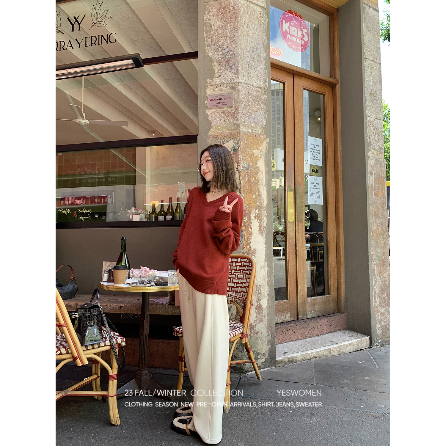 YESWOMEN【DA】遛弯拖地裤·柔软厚绒保暖过冬修饰腿XY22310C1672