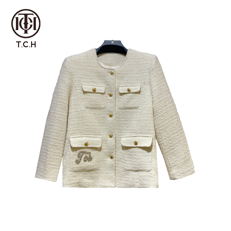 TCH服饰店播--重工翅膀名媛小香羽绒外套T72A27E8002