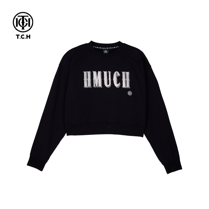 石景山TCH2025新款烫钻短款圆领衫女简约百搭长袖T恤T72C116042