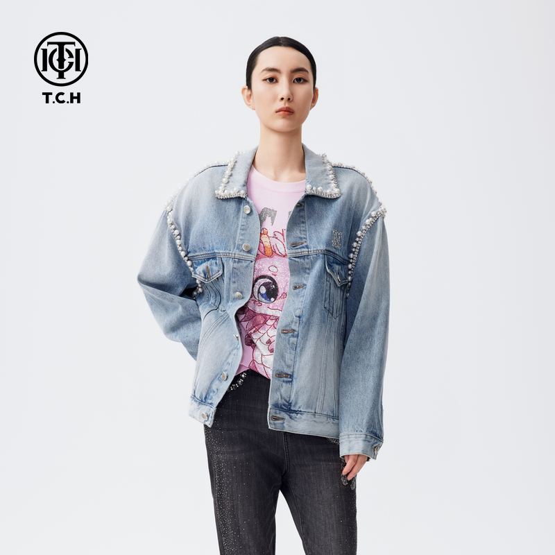 保定先天性-TCH复古牛仔外套2025上衣男T72C068005