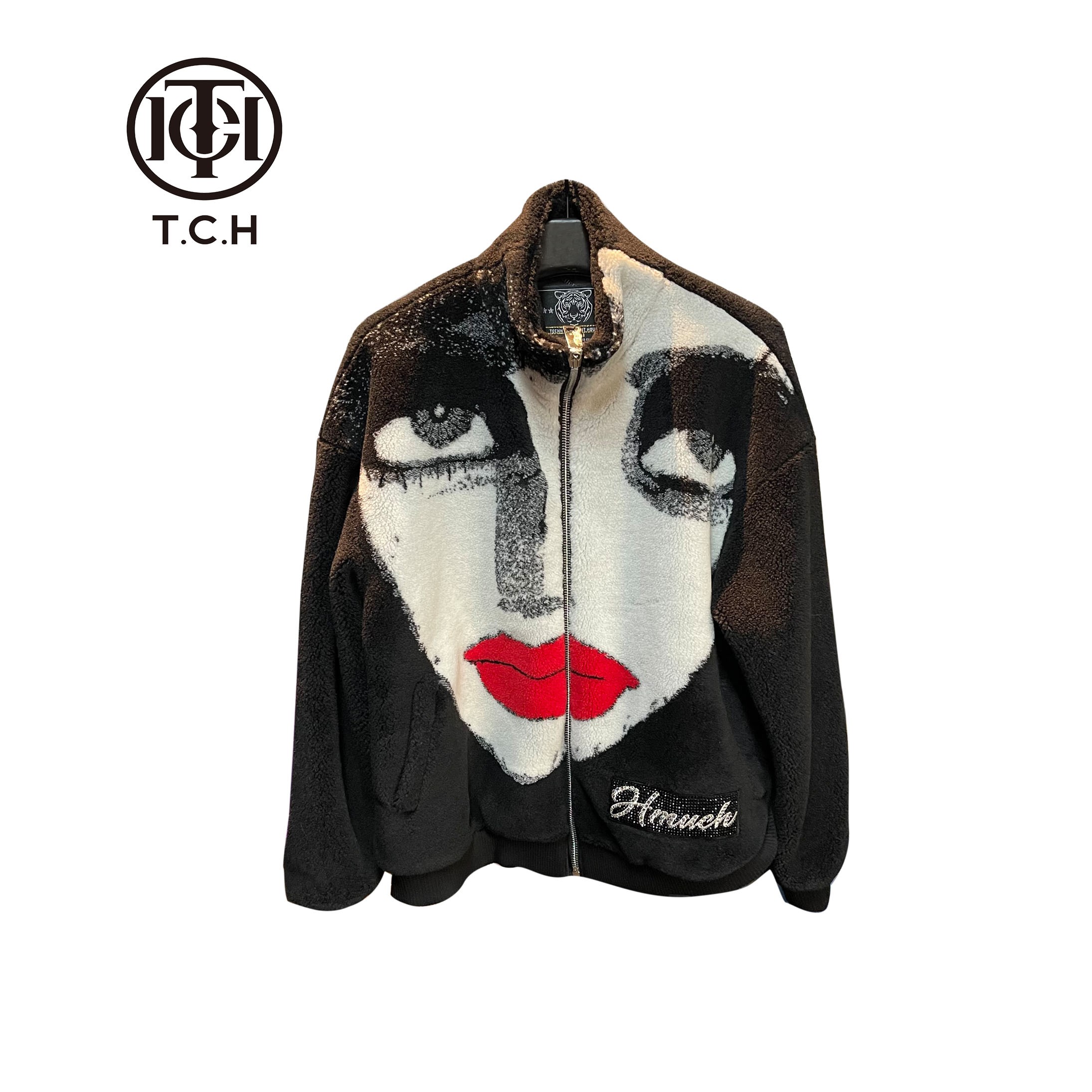 TCH服饰店播-TECHNO CHILLOUTHOUSE潮牌大C红唇拉链衫T21117C6086