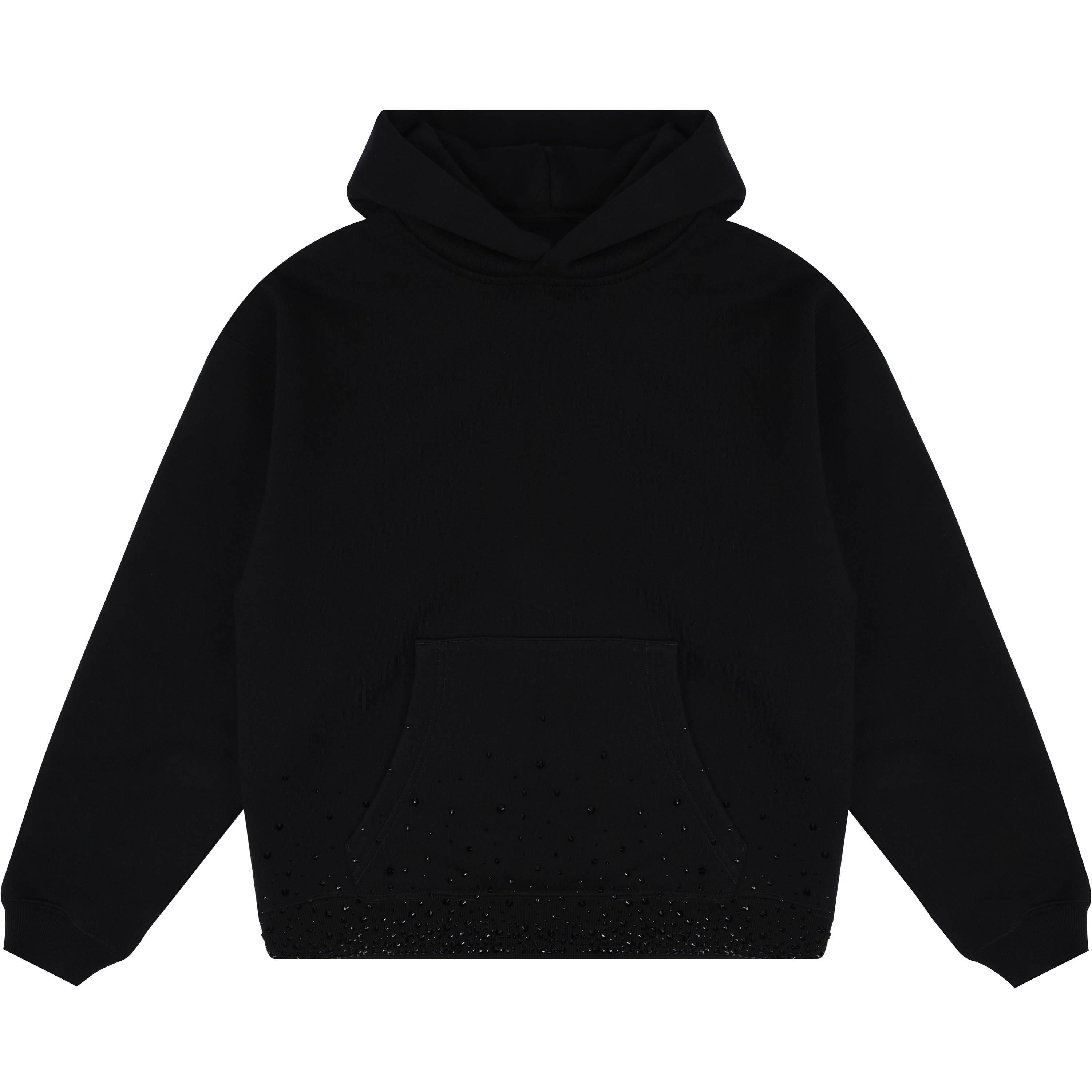 TCH店播-黑曜石满天星烫钻连帽卫衣T69C126003