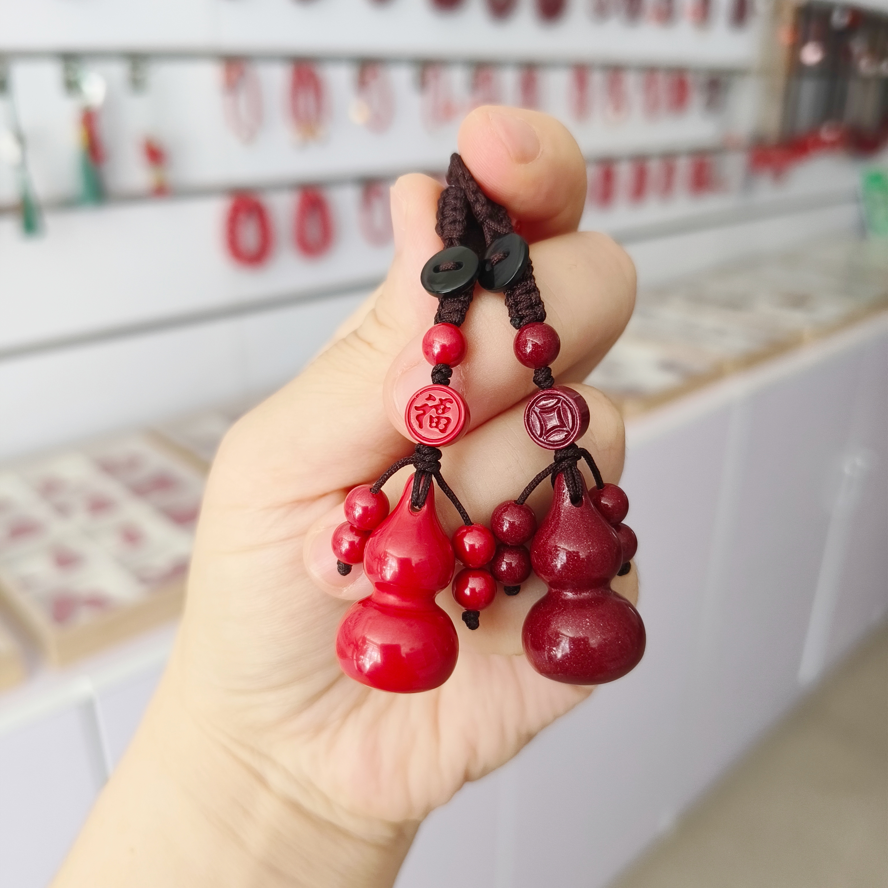 含辰砂工艺品高含量帝王砂紫金砂葫芦钥匙扣男女朱砂挂件