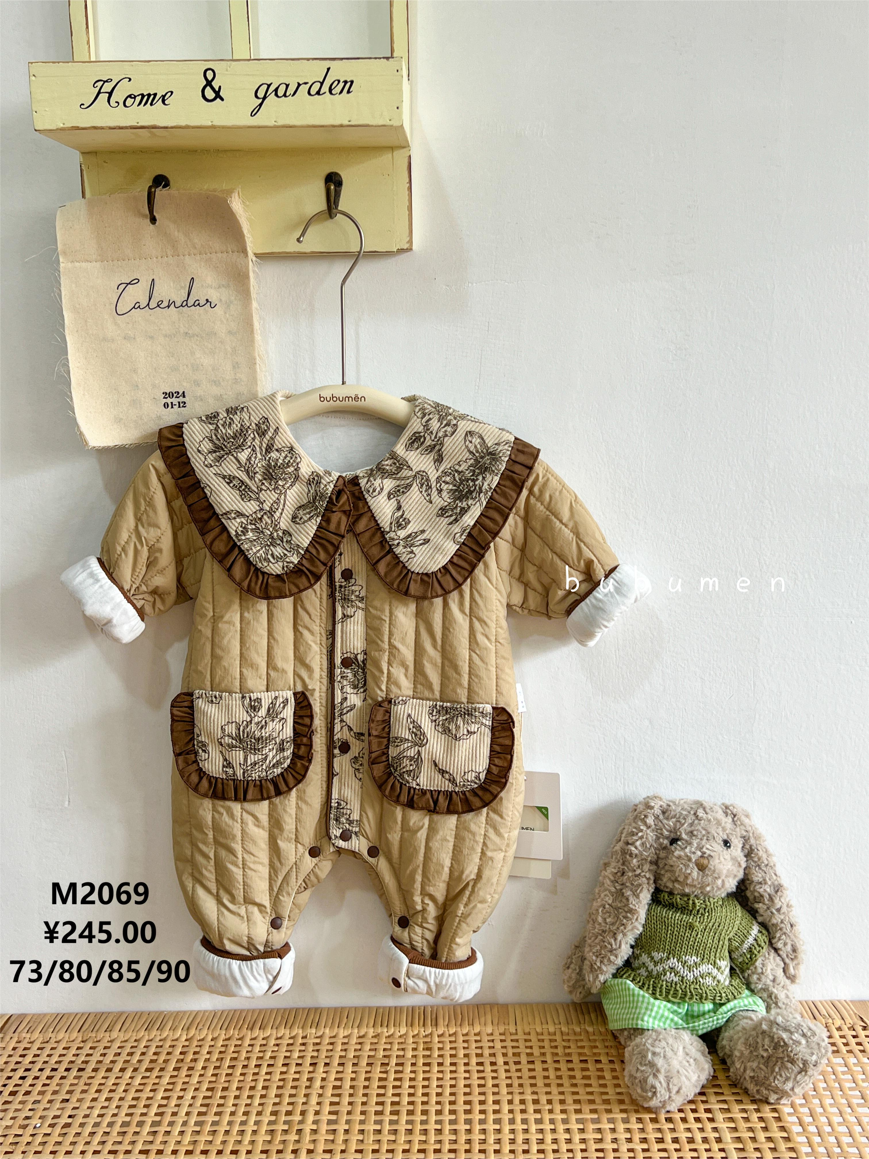 【M2069】女宝婴幼儿衣服秋冬连体衣夹棉初春保暖可外穿