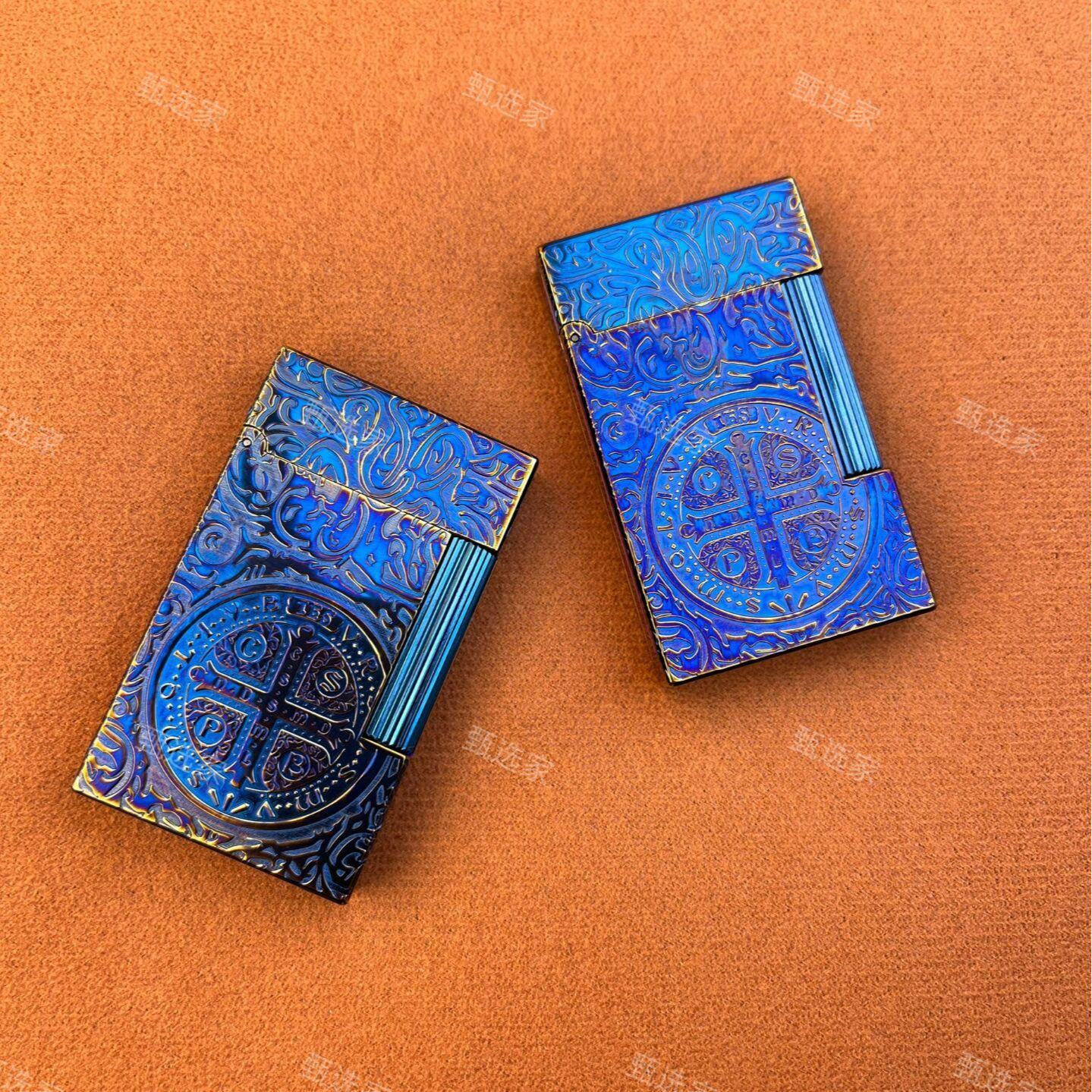 熏蓝康斯坦丁充气黄铜精雕复古侧滑朗声机送男生轻奢礼品创意火机