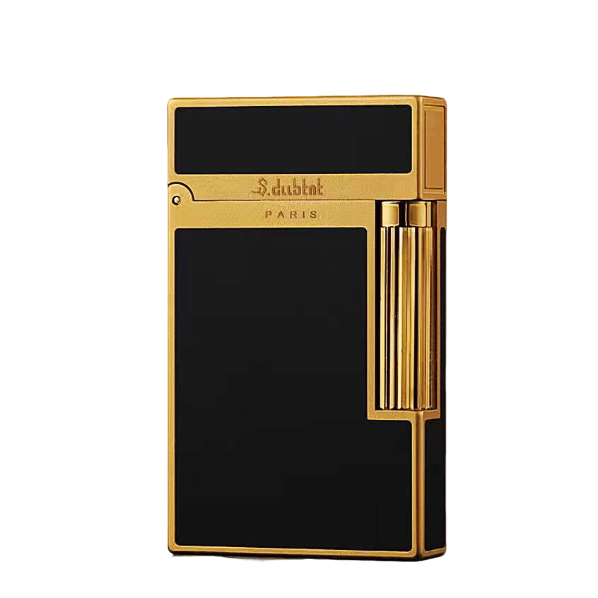都柏特黑色磨砂漆面充气高档黄铜侧滑防风朗声机生日礼品创意火机