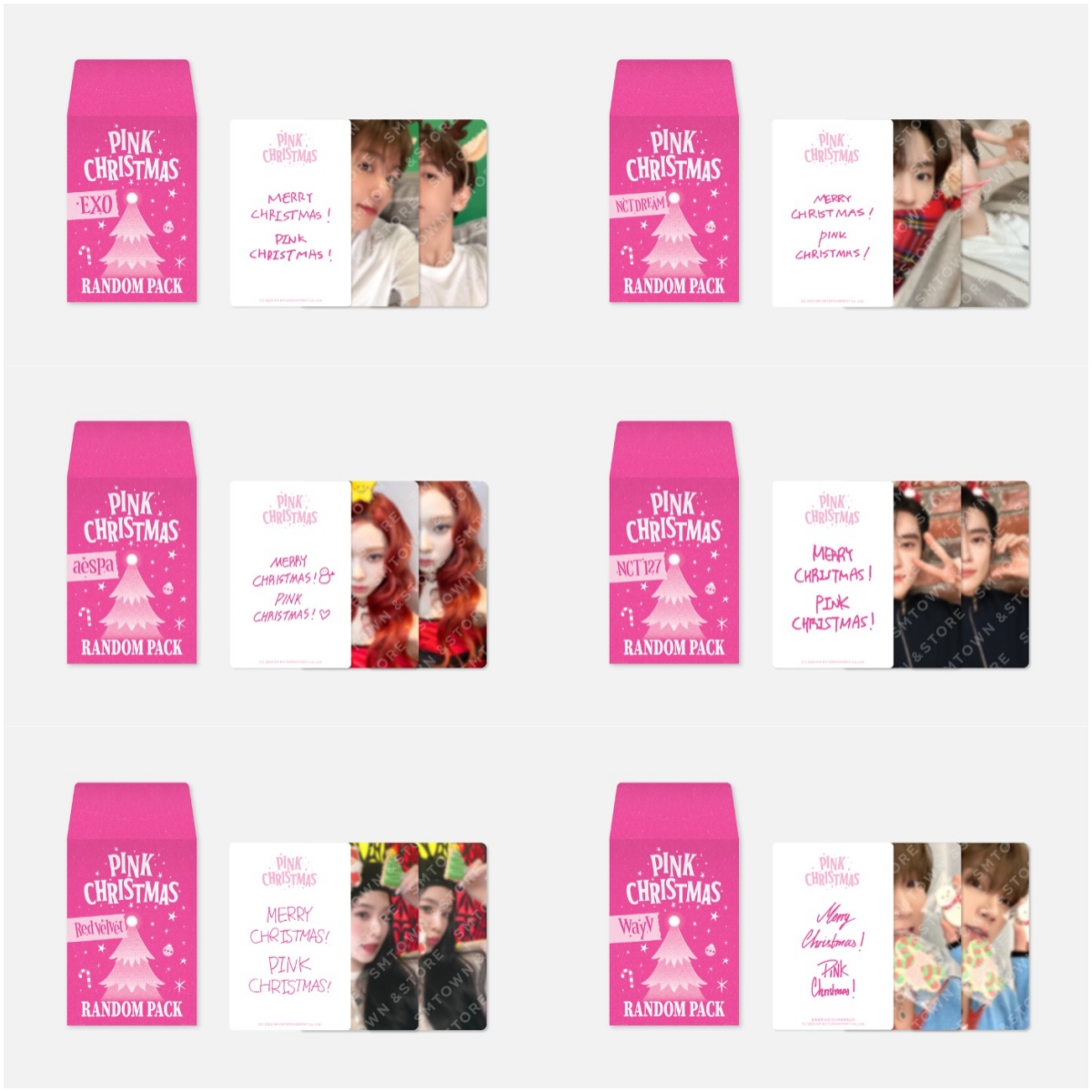 【跃】2023 SMTOWN pink  圣诞随机卡包 周边 卡牌