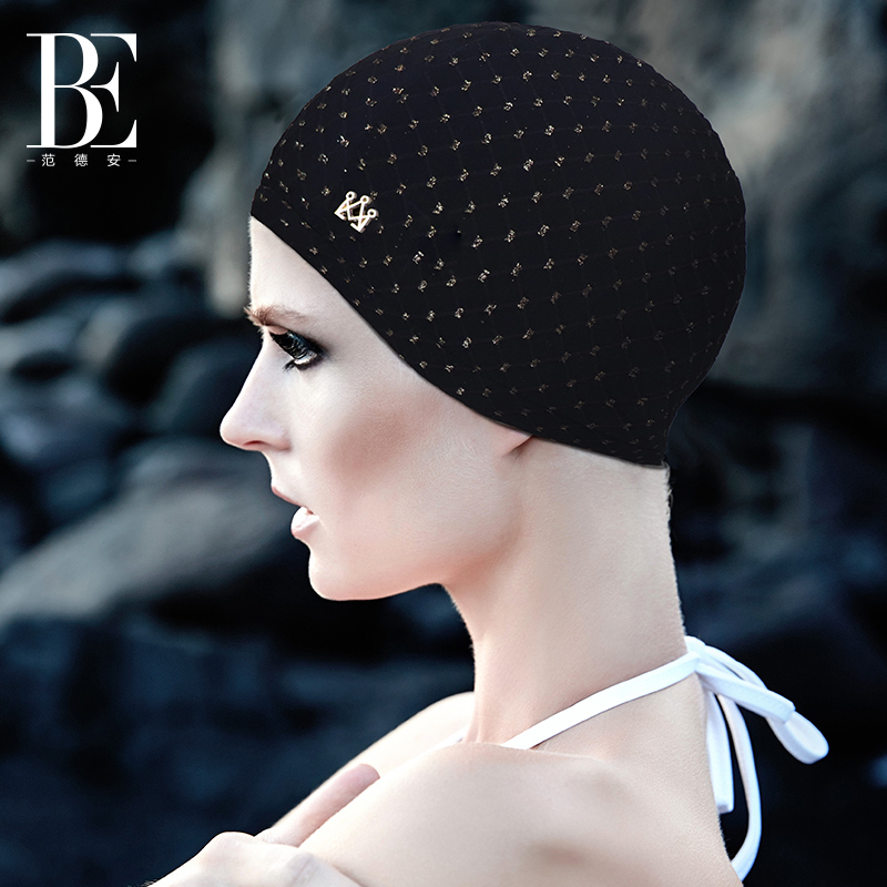 BE范德安繁星系列弹力布泳帽金属丝特殊面料立体格纹设计璀璨星光