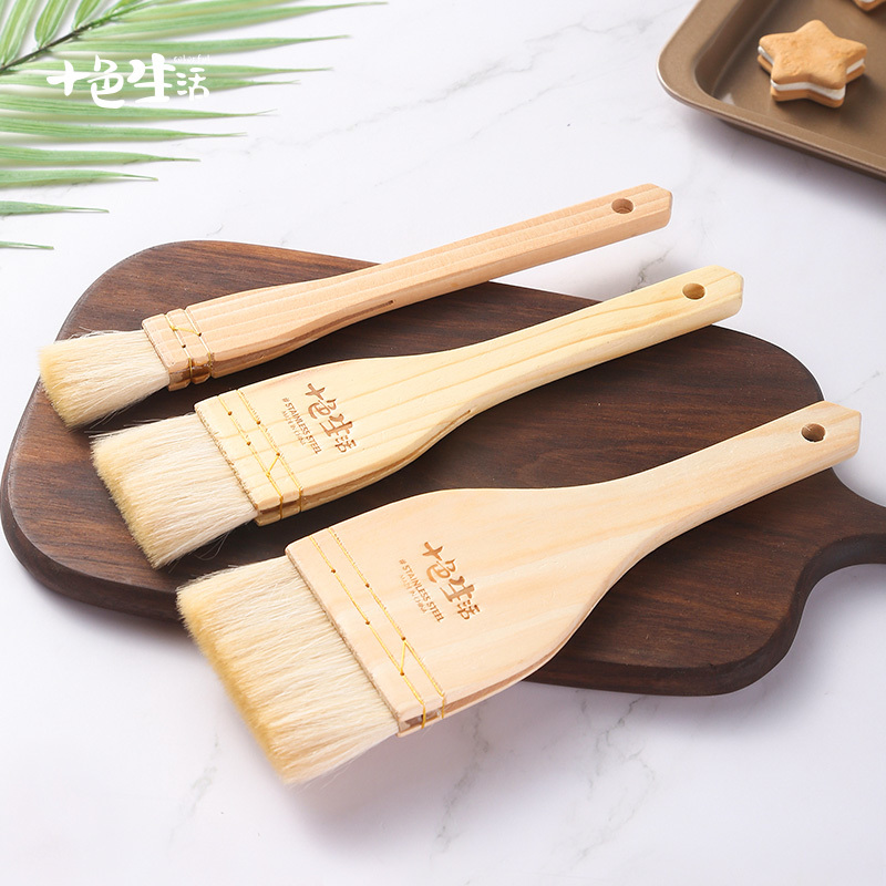 【直播间】木柄羊毛刷月饼刷软毛烧烤刷油刷不掉毛烘焙工具