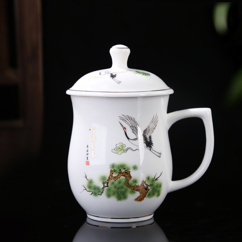 德化陶瓷办公杯喝水杯会议个人茶杯陶瓷家用水杯节日礼品定制