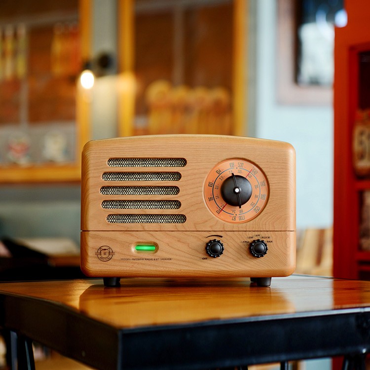 猫王音响·猫王2（樱桃木）典藏原木质复古收音机蓝牙音箱音响