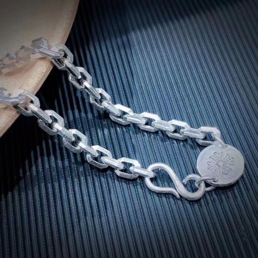 链子足银 银实心手工项链简约时尚坠链吊坠潮男必备炸街神器