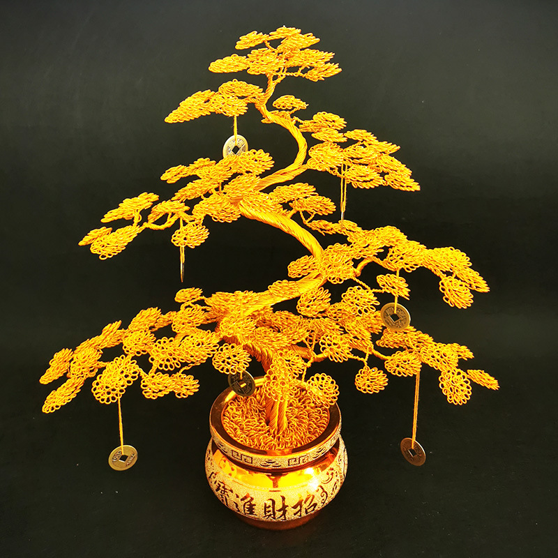 摇钱树招财树大号创意桌面纯手工礼品工艺品发光收银摆件高档
