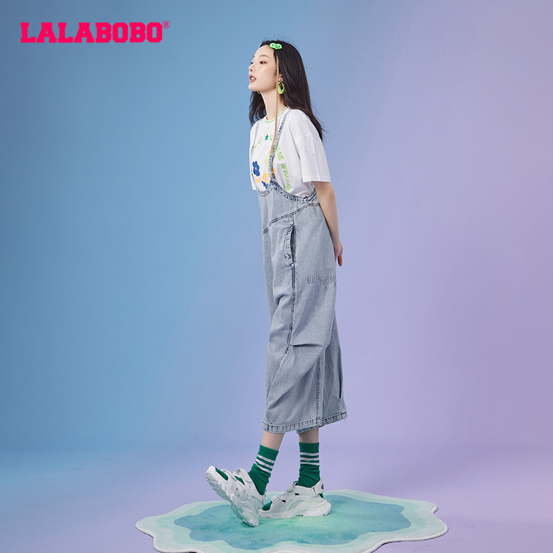 郑州(不退不换）LABO熊宽松牛仔背带裤L22B-WLZT14