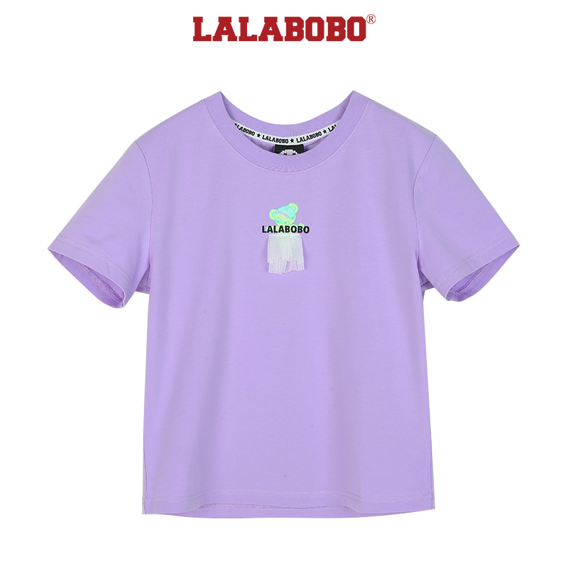 石家庄(微瑕不退不换)夏款印花蕾丝小熊百搭短袖T恤|L21E-WSDT32