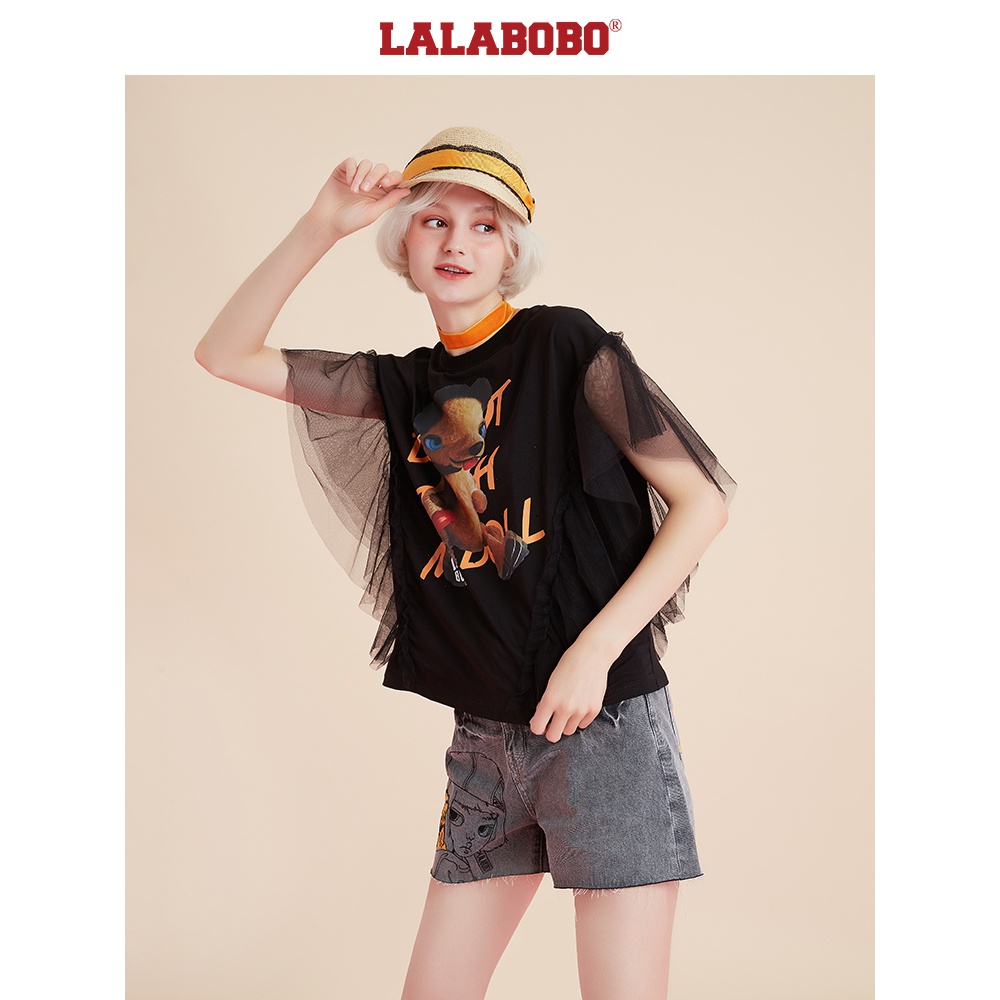 石家庄(不退不换)荷叶边网纱宽松显瘦短袖T恤女|L20B-WSDT13