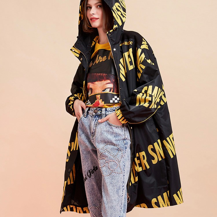 郑州（不退不换）LALABOBO女士机能连帽收腰单风衣L20A-WSDW12