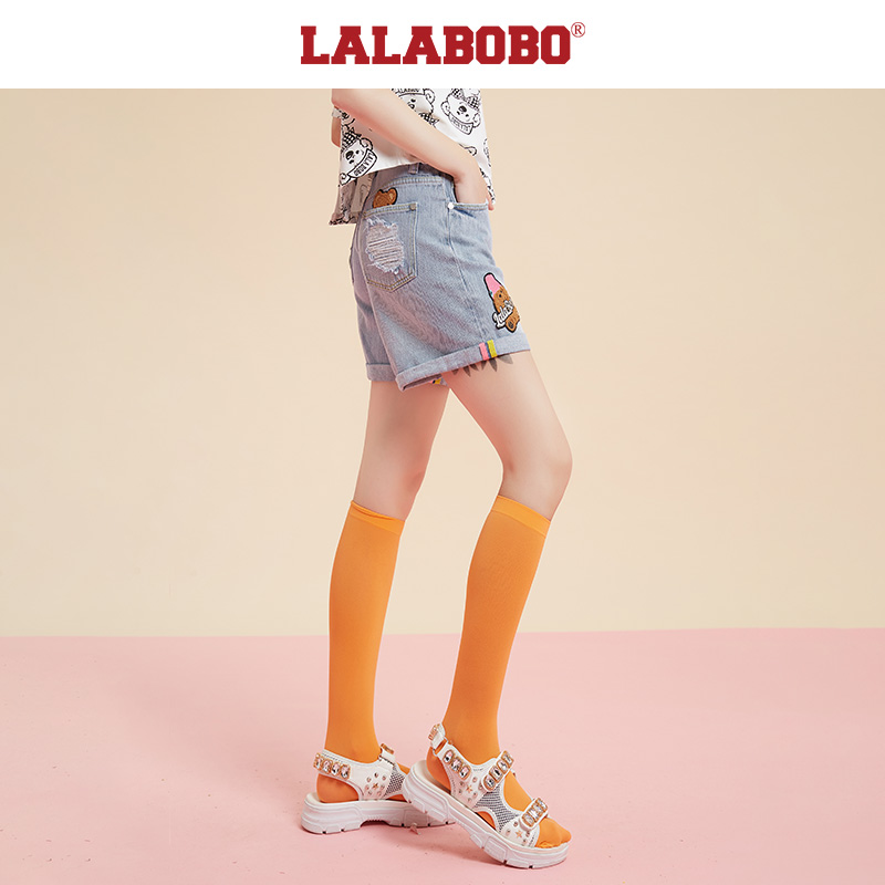 石家庄(微瑕不退不换)原创小熊宽松刺绣牛仔短裤女|L20E-WXZD17