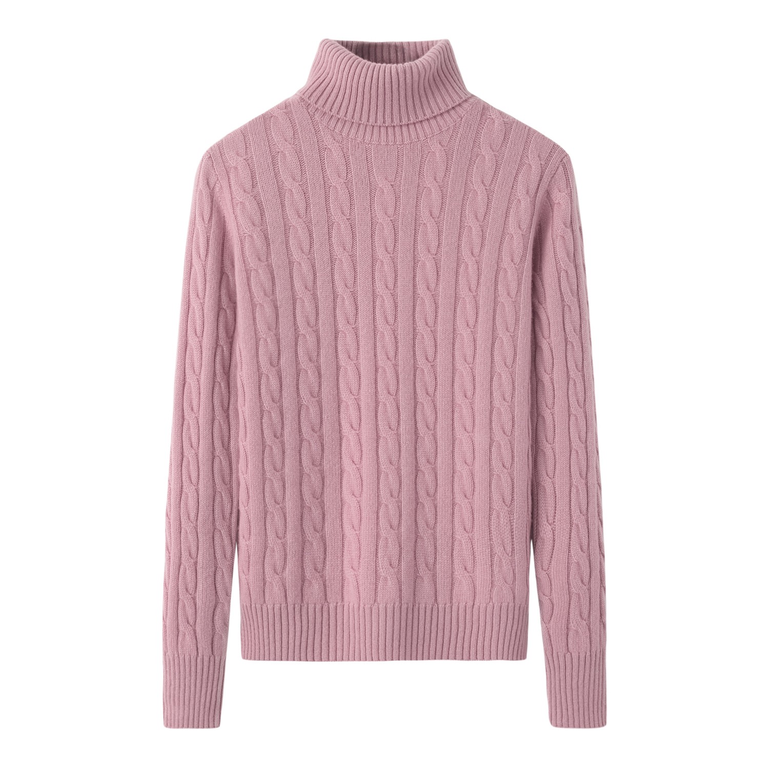 绒绮韵鄂尔多斯市原产地山羊绒双纱绞花樽领翻领女套衫羊绒衫针织