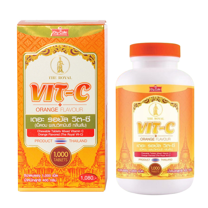 泰国进口Diy Caki皇家方盒VC咀嚼片糖果零食1000粒一罐