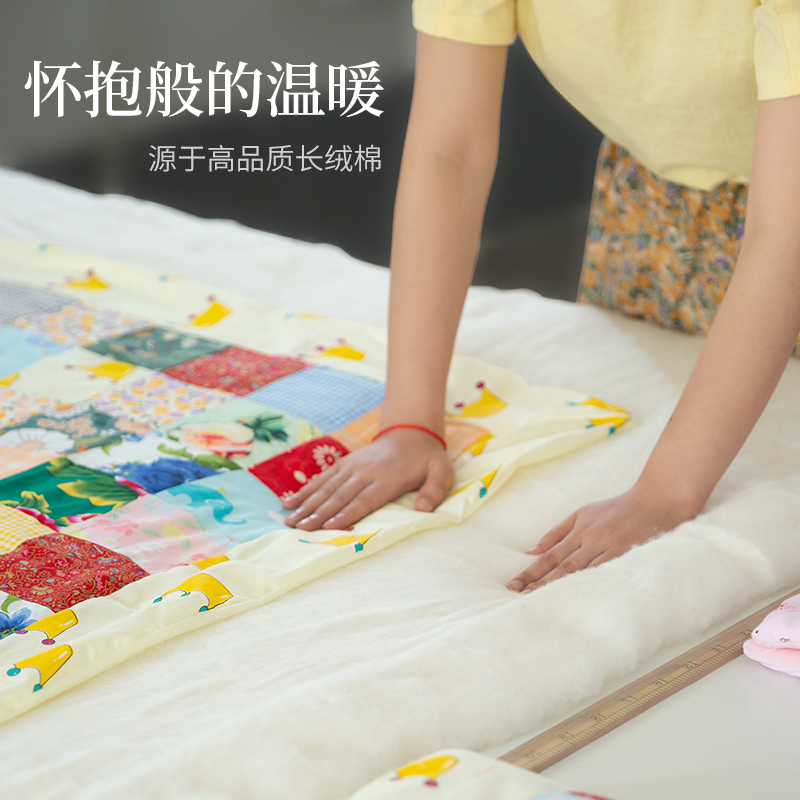 棉花百家被成品手工拼布纳福新生婴儿宝宝儿童幼儿园四季盖被子