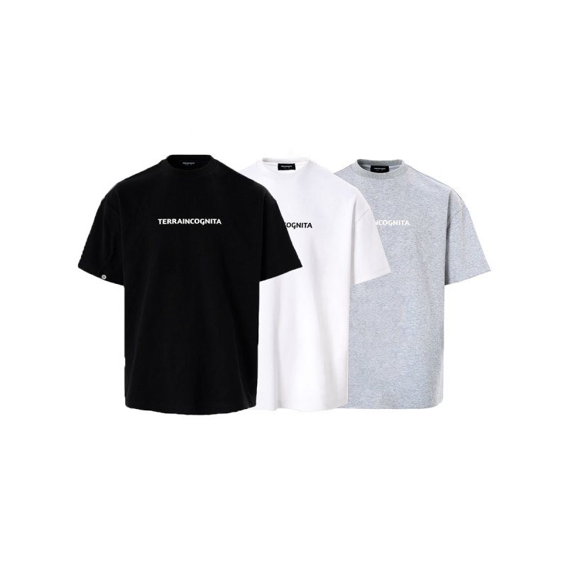 TERRAINCOGNITA/未知领域夏季六色基础圆领短袖宽松百搭T恤男款