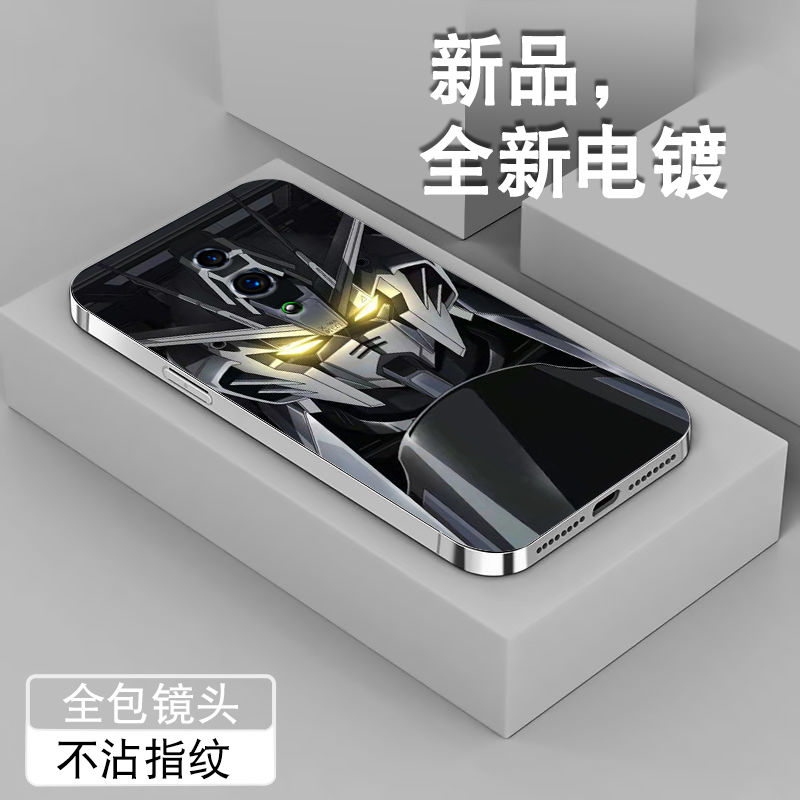 高达机甲opporeno14手机壳男reno13pro电镀12/11/9全包防摔保护套