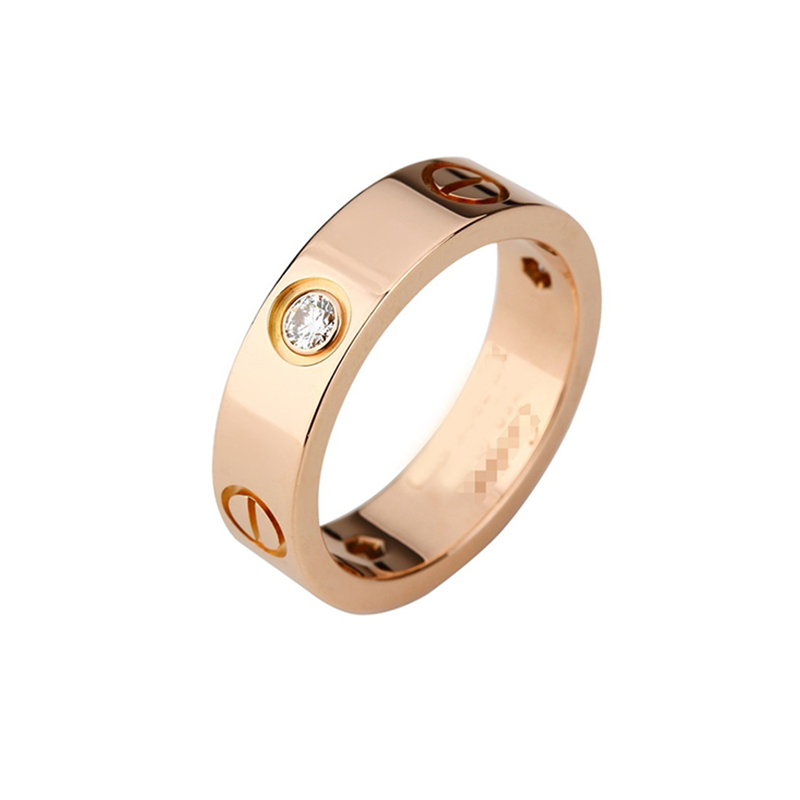 99新 Cartier/卡地亚 9新卡地亚戒指情侣同款5.5毫米宽镶嵌3钻