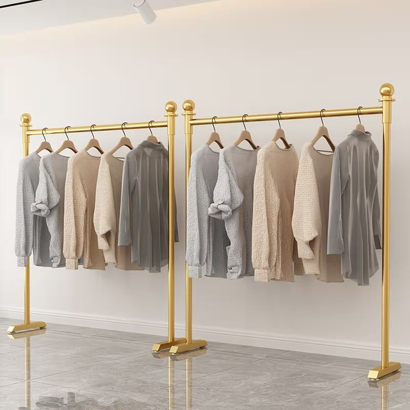 简约服装店金色展示架落地式挂衣架童装女装货架陈列架摆摊架子