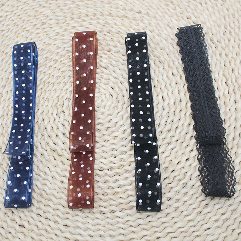 夏季夏凉帽子装饰2.5厘米宽点点纱带3.0厘米宽蕾丝带