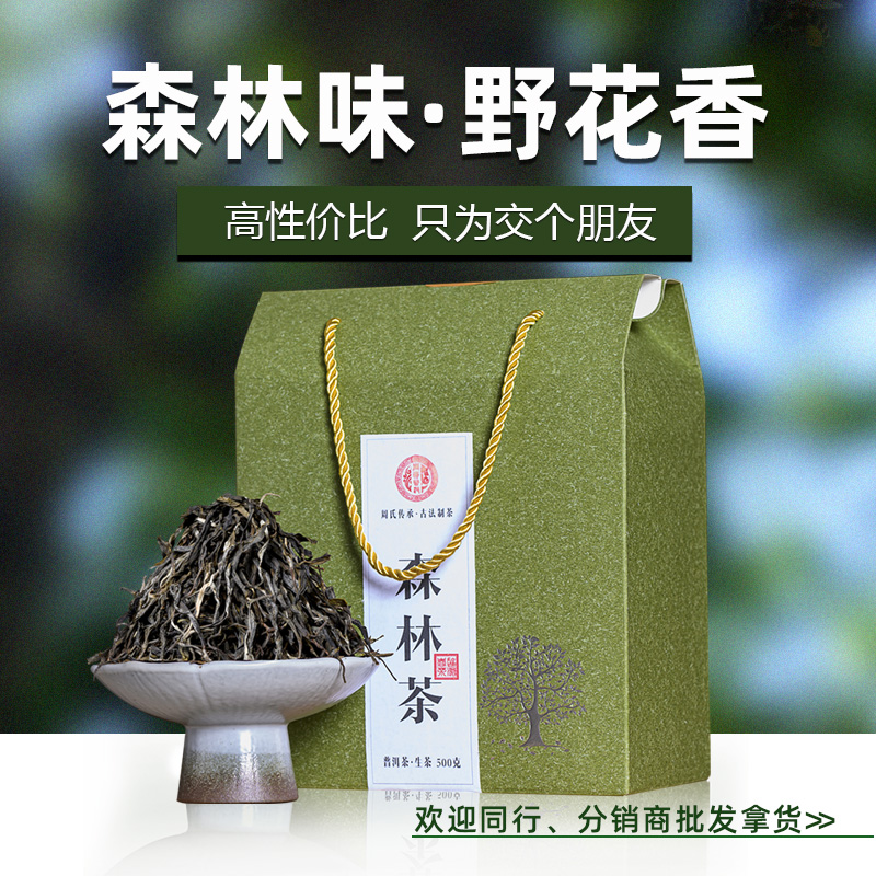 周聘号2024森林茶云南临沧勐库春茶普洱茶生散茶500g饱满浓郁花香