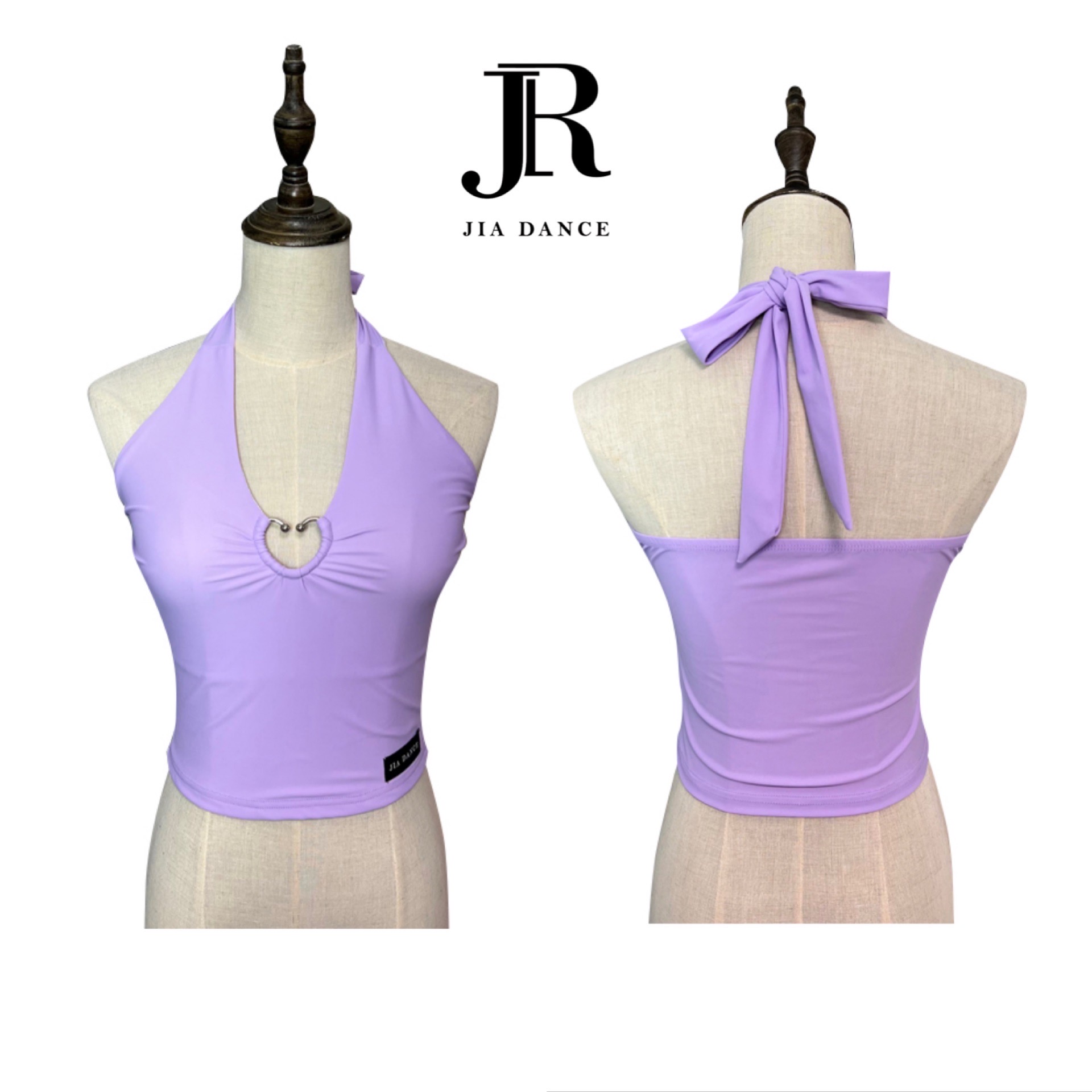 JIA.DANCE拉丁舞吊带背心上衣挂脖心形环露背练功服夏季舞服R87