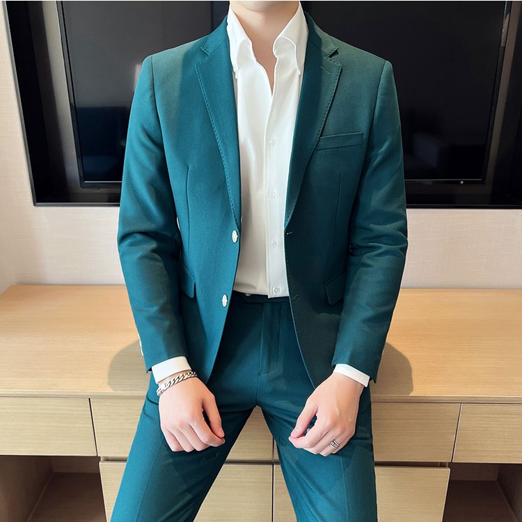 男士双扣西服套装 三色弹力面料西服 新郎西服套装 LJT902