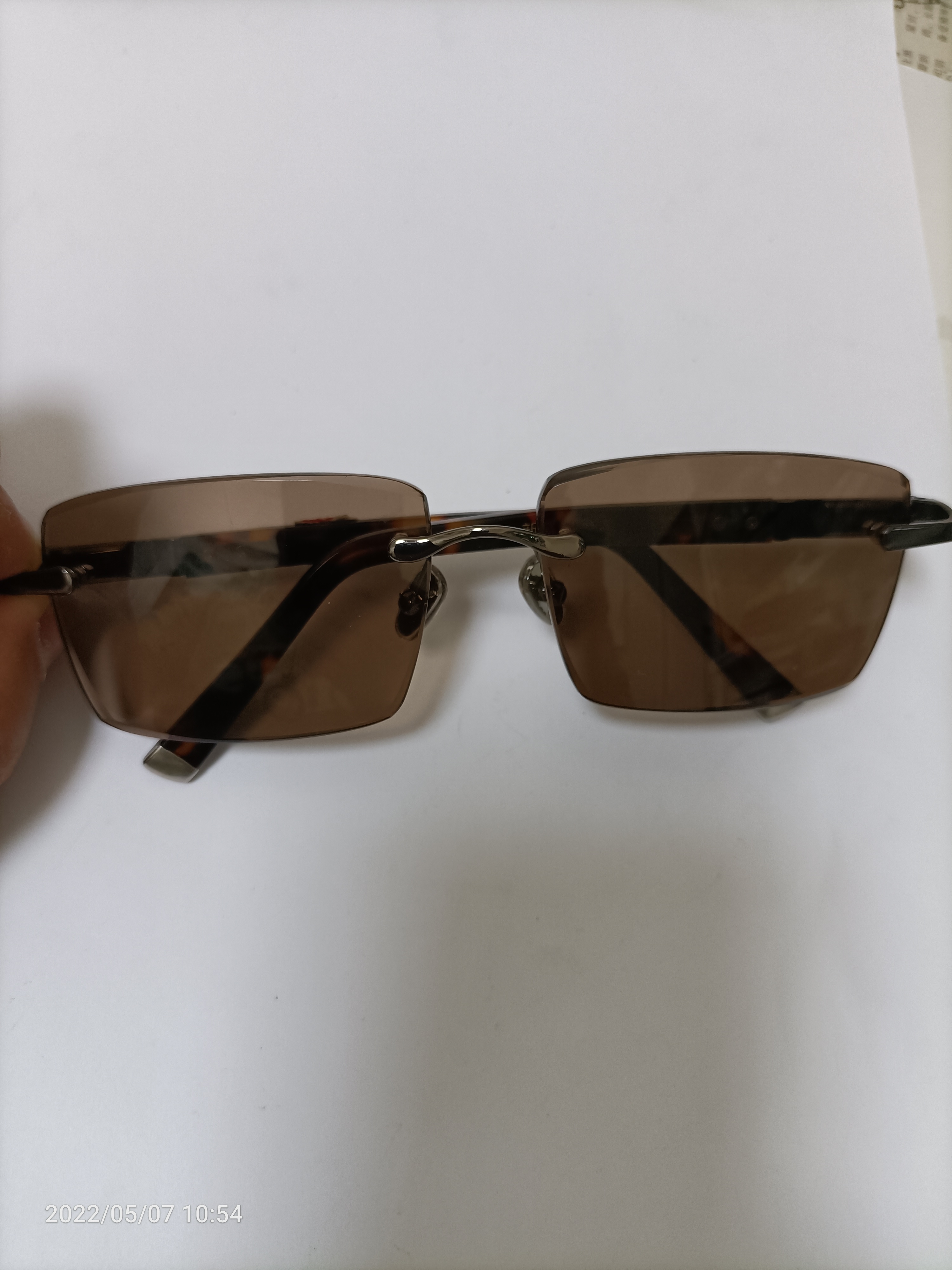 无框切边商务款天然石头眼镜