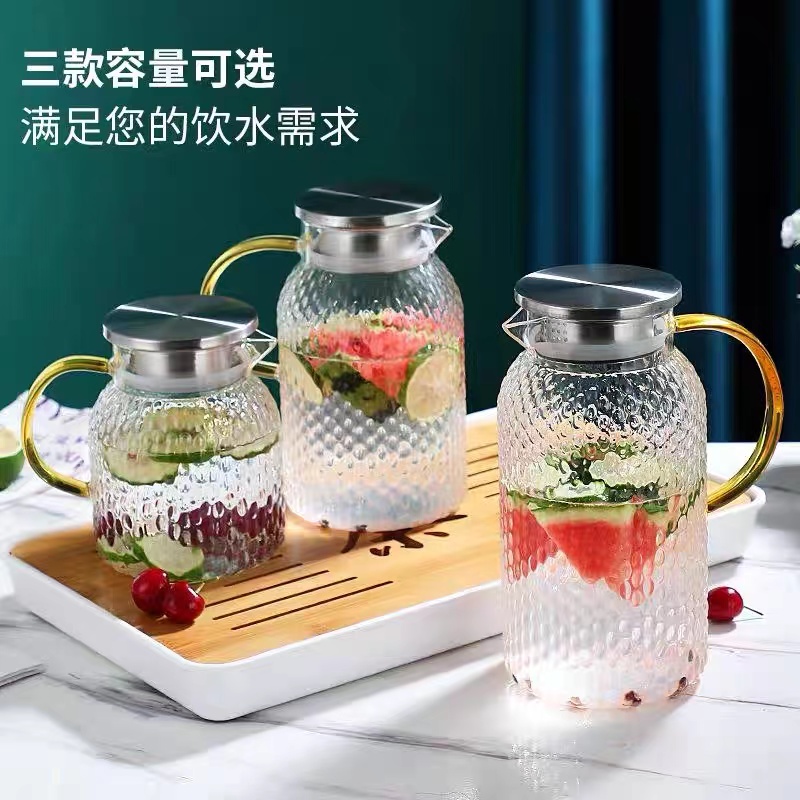 养生四季壶花茶壶果茶煮菊茶枸杞烧水壶锤纹高硼硅耐热玻璃1400ml