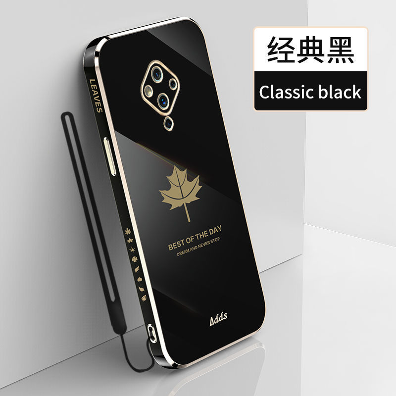 vivos5手机壳新款电镀枫叶直边超薄软硅胶V1932A/T全包防摔保护套
