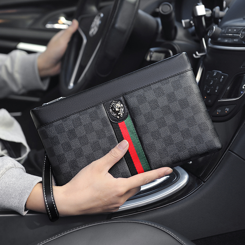 新款男士手拿包大容量高档时尚信封包手抓包商务夹包潮流手提包