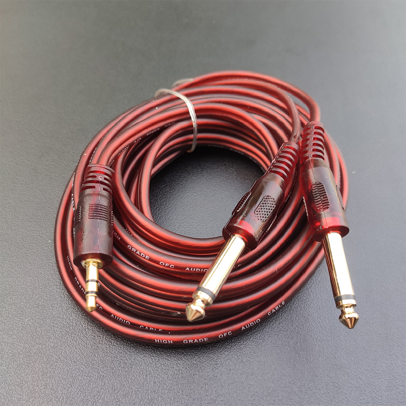 影纤防冻3.5转双6.5一分二双莲花笔记本接电脑手机连调音台音频线