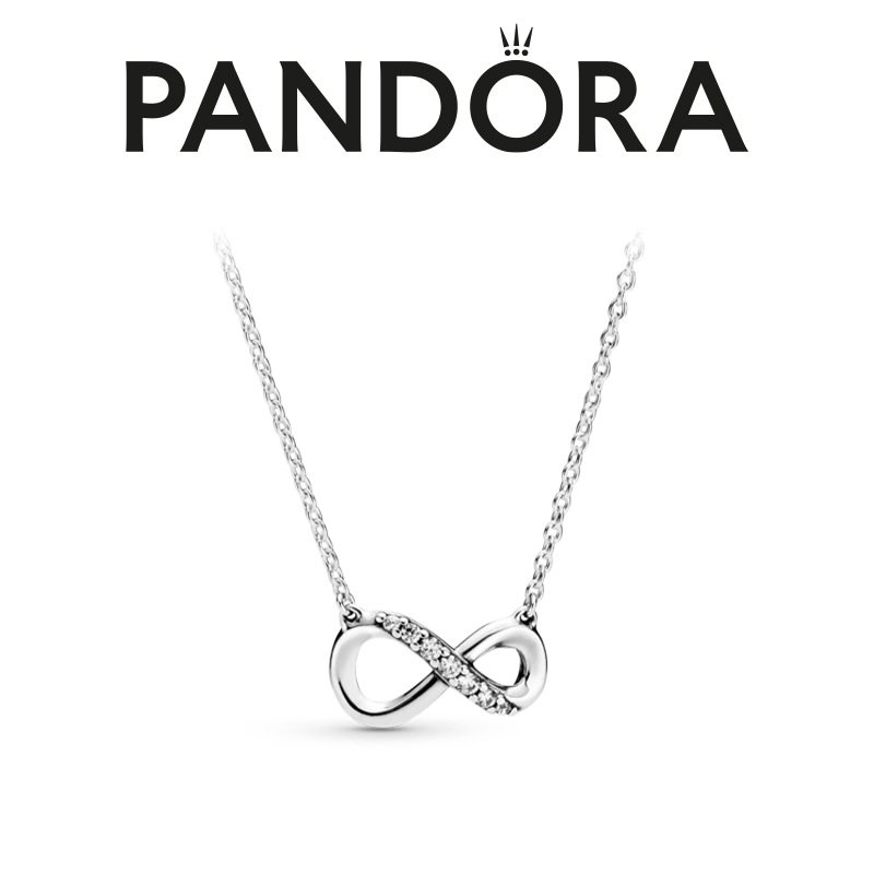 PANDORA/潘多拉 链子925银 闪亮永恒符号颈链百搭时尚