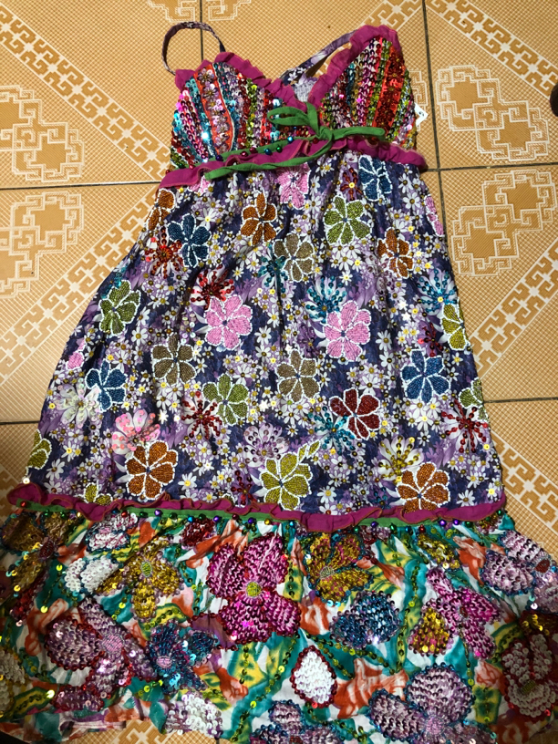 手工绣珠女士中连身裙