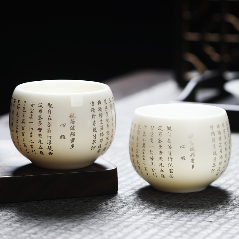 御凡徐福坤手作德化白瓷羊脂玉瓷品茗杯厚釉心经杯单个茶杯主人杯