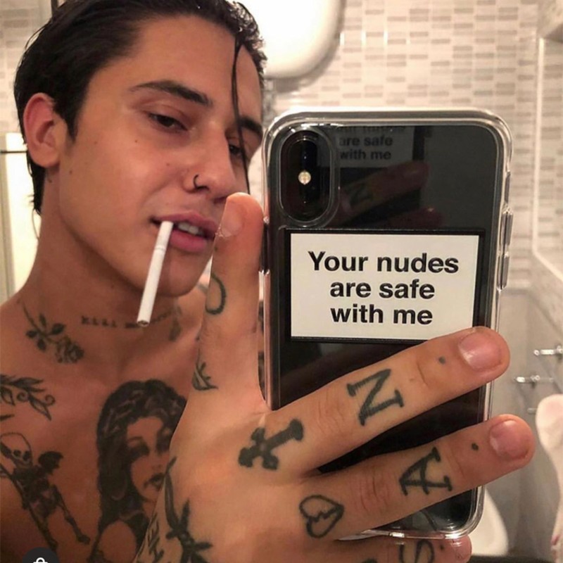 <大甜蜜的壳>Send Nudes边框字母手机壳支持任意型号