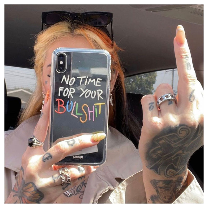 【大甜蜜的壳】Bullsh1t没空听你的gp话彩色字母手机壳