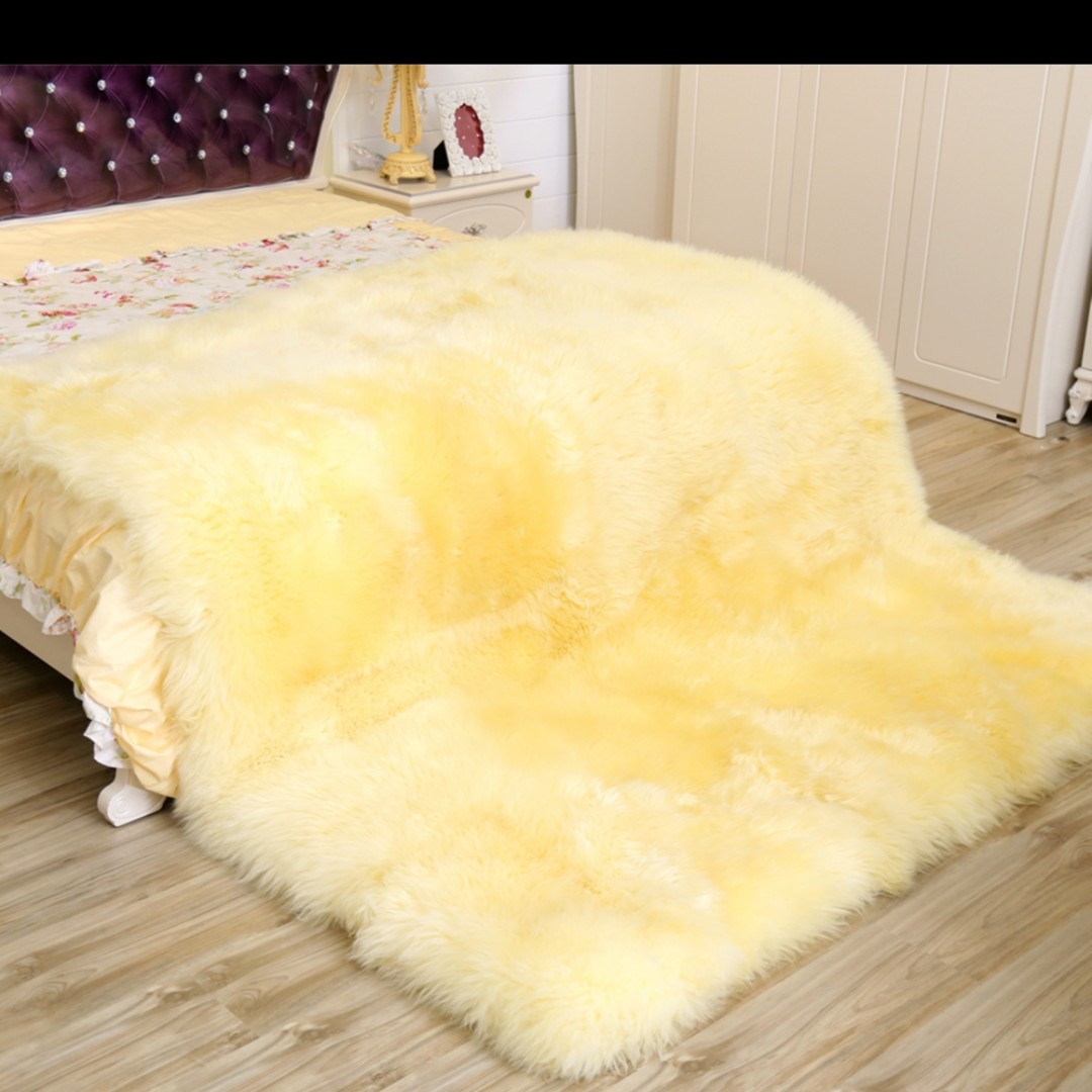 澳洲羊羔皮家用羊皮双人单人手工加厚卧室床毯地毯防潮保暖毛毯
