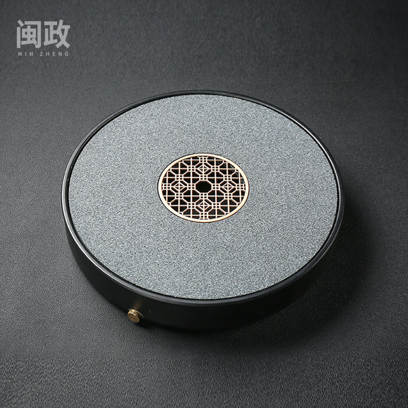 闽政大号圆形茶台功夫茶具氧化铝滤水干泡盘办公家用简约复古茶盘